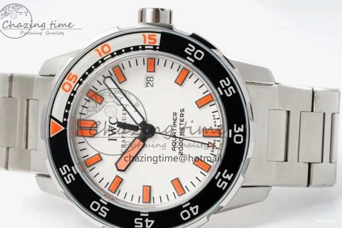 MIROTIME 0115 BestValue Aquatimer Automatic SS RSF 1:1 Best Edition White Orange Dial on SS Bracelet A 7072